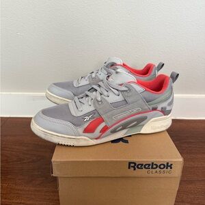 Reebok Gray and Red Athletic Sneakers